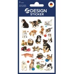 Avery zweckform Стикер, хартия, 3 листа, 76x120 mm, AVERY ZWECKFORM, "Z-Design No. 53487", котка и куче (53487)