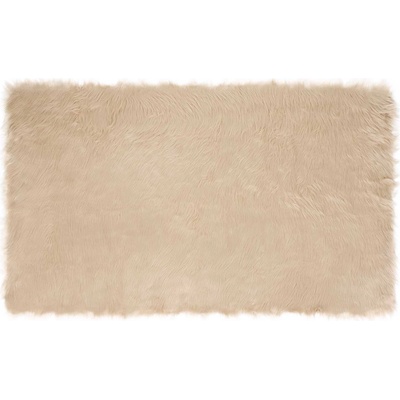 Pure Line Home Килим tafalla с дълъг косъм, имитация на вълна, с анти-слип основа, Бежов