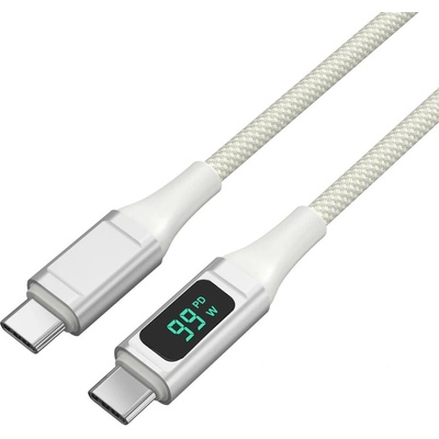 4smarts Кабел 4smarts DigitCord 458163, от USB C(м) към USB C(м), 1.5m, 100W, бял