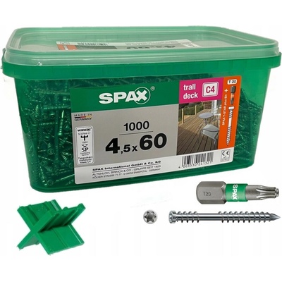 Spax šrouby pro terasová prkna SPAX-D 4,5 x 60 mm třída C4 1000 ks TORX