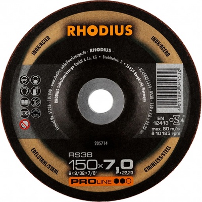 Rhodius Brusný kotouč 150 x 7,0 x 22,23 mm RS38 205714