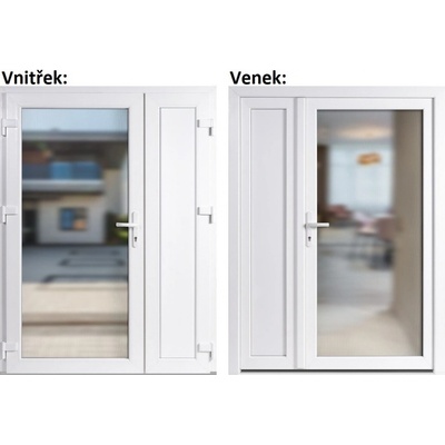 Soft Dvoukřídlé vchodové 3/3 sklo Krizet + panel Bílá/bílá levé 130 x 200 cm