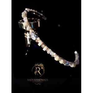Radi handmade Елегантна диадема с бежави кристали и прозрачни камъни (345)