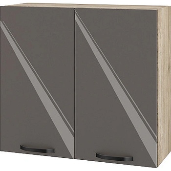 ИРИМ Горен кухненски шкаф Сити АРФ-Антрацит гланц-05-4 80 см