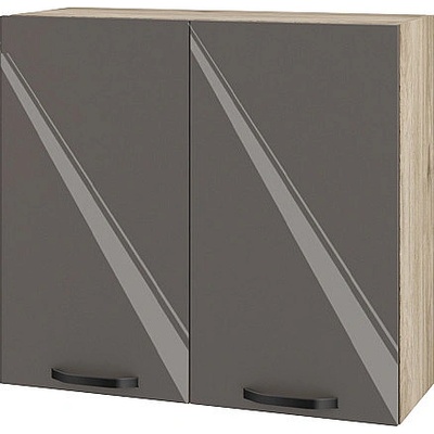 ИРИМ Горен кухненски шкаф Сити АРФ-Антрацит гланц-05-4 80 см