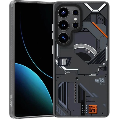 Benks Magnetic Dynamic Mecha Case - хибриден удароустойчив кейс с MagSafe за Samsung Galaxy S25 Ultra (черен)