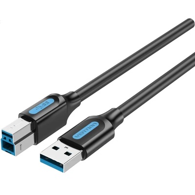 Vention USB-A 3.0/M - USB-B/M, (PVC, черен), 3 м, кабел