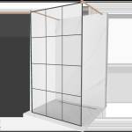 Mexen Kioto свободностояща душ кабина 100 x 200 cm, черна решетка 8 mm, четкана мед - 800-100-002-65-77 (800-100-002-65-77)