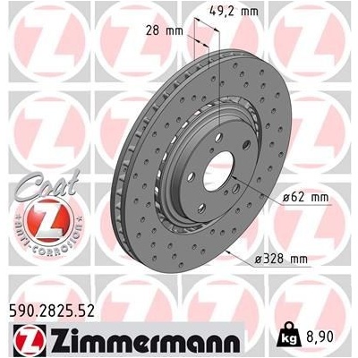 Brzdový kotúč ZIMMERMANN SPORT Z 590.2825.52