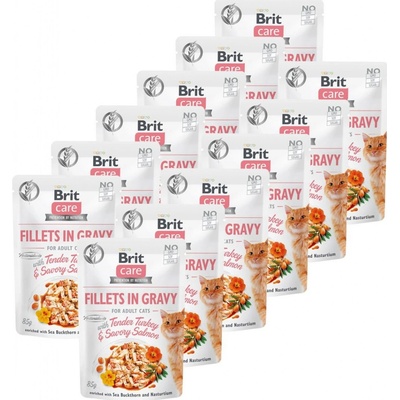 Brit Care Cat Fillets in Gravy Tender Turkey & Savory Salmon 12 x 85 g