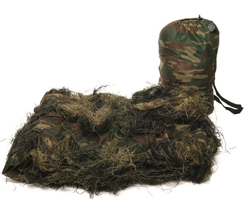 Mil-tec Ghillie maskovací síť, woodland 3 x 2 m