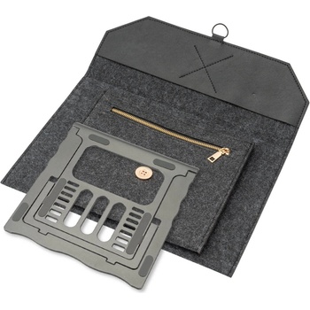 4smart Комплект филцов (вълнен) калъф и сгъваема алуминиева поставка за лаптопи и таблети до 13 инча - 4smart FeltiBag Protective Sleeve and FoldStand ErgoFix (сив) (456584)