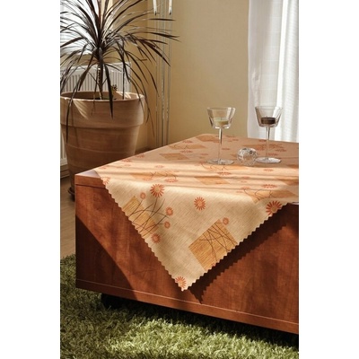 Polášek Ubrus teflon tisk 5633/1 100% polyester Oranžová květiny : 100% polyester 120x120cm