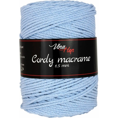 Vlna - Hep Cordy macrame 2,5 mm 8422 světle modrá