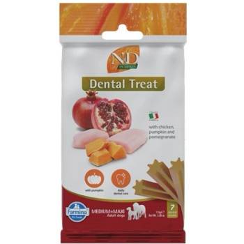 Farmina N&D Pumpkin Dental Care Treat Chicken and Pomegranate Medium Maxi - Дентални стикове за кучета от средни и едри породи с пиле, тиква и нар - 100 гр, Италия - KND0011009