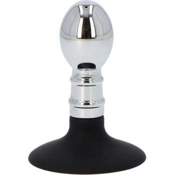 Image 1 of XMS Лепящо се метално дилдо Butt Plug "DENI SILVER" 9 см