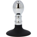 XMS Лепящо се метално дилдо Butt Plug "DENI SILVER" 9 см