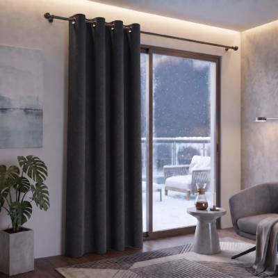 Termoizolační blackout závěs POLAIRE černý 140 × 260 cm na kroužky