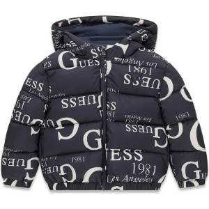 GUESS Детско Oversize яке с качулка и графични лога Guess в тъмносиньо