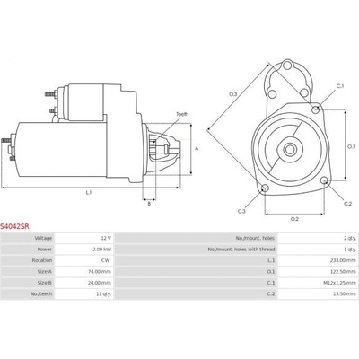 Startér AS-PL S4042SR - repas
