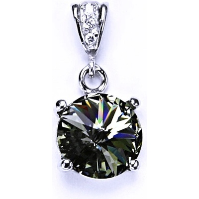Čištín Stříbrný přívěšek s krystalem Swarovski Rivoli barva Black diamond P 1188/2
