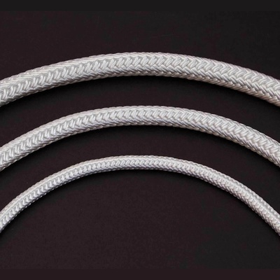 PA - polyamidová lana a šňůry, pletená 14mm, bílá