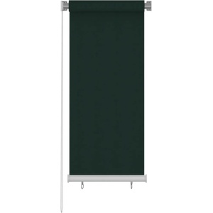 vidaXL Външна ролетна щора, 65(Ш)x140(В) см, тъмнозелена, HDPE (312809)
