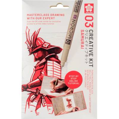 Kreativní sada 3 fixů a 3 archů A6 SAMURAI Sakura