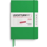 Leuchtturm1917 372522 Weekly Calendar & Notebook Dotted Medium (A5) 2026, 12 Months, Spring Leaf, German (372522)