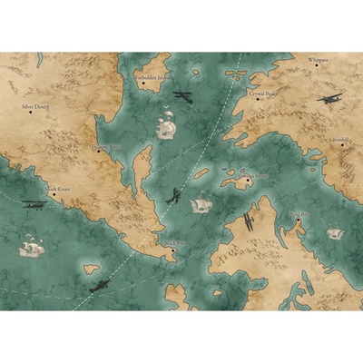 Komar Vliesová fototapeta Old Travel Map rozměry 350 x 250 cm