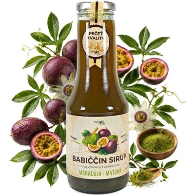 Nature NoTea Babiččin sirup Maracuja & Matcha 0.5l