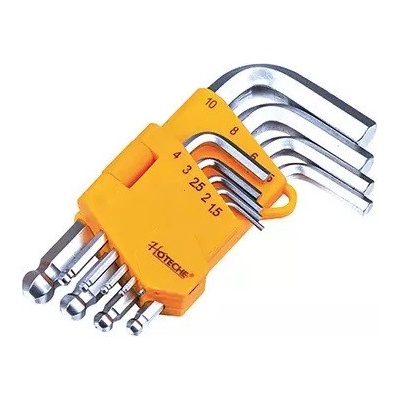 Hoteche Sada krátkych imbusových kľúčov s guličkou 1.5-10 mm 9-dielna HT260408