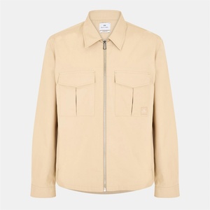 Ps paul smith Риза с дълъг ръкав PS PAUL SMITH Men's Cotton Zip Long Sleeve Overshirt - Beige 61 - sportihobi - 506,54 лв