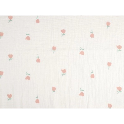 Stoklasa Mušelín / gázovina tulipány Balení: 1 m, Varianta: Off White Off White