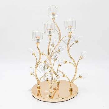 Eurolamp Декоративен свещник 20x36 см златист (EU0593)