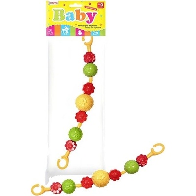 Rappa Chrastítka na kočárek kytičky kuličky 45cm