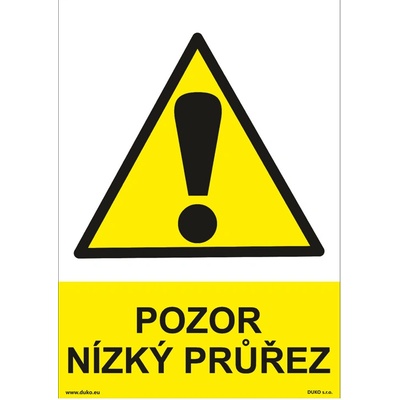 DUKO POZOR NÍZKÝ PRŮŘEZ Formát: 210 x 297 mm, Materiál: plast 0,5 mm, samolepící vinylová fólie