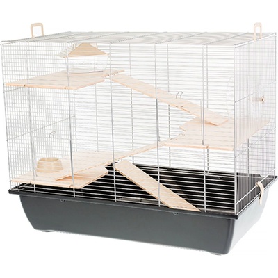 INTER-ZOO Pet Products Клетка за гризачи CHARLIE III color + wood 70 x 40 x 57, 5 см ЧЕРНА