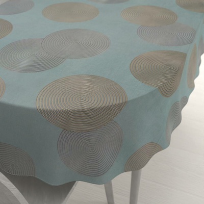 Biante Sametový oválný ubrus Tamara TMR-058 Designové kruhy na modrošedém 60x100 cm