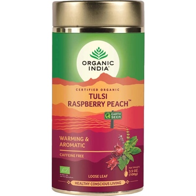 Organic India Tulsi s malinou a broskyňou 100 g