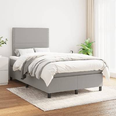 Petrashop 3141681 boxspring postel s matrací světle šedá textil