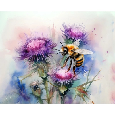 ZUTY Obrazy na stenu - Čmeliak na bodliaku Rámovanie: vypnuté plátno na rám, Rozmer: 40x50 cm