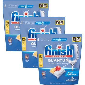 Finish Quantum Всичко в 1 лимон капсули за миялна машина 3x120pcs (5999109583352)