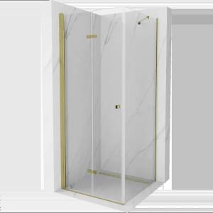 Mexen Lima сгъваем душ 80 x 80 см, прозрачен, златист - 856-080-080-50-00 (856-080-080-50-00)
