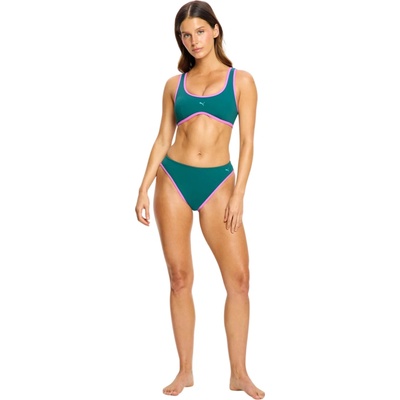 Puma & Modibodi menštruačné plavky Hi-Leg Cheeky Bottom Super Emerald Ice spodný diel