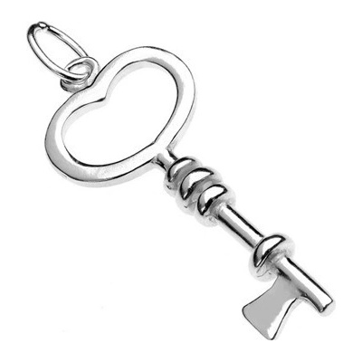 Šperky eshop Přívěsek ze stříbra 925 klíček srdcová hlavička T6.9