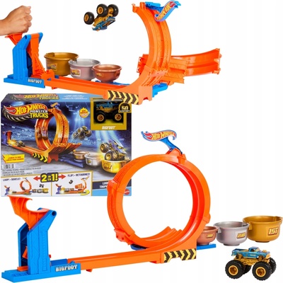 Hot Wheels monster trucks dráha se smyčkou a bigfootem JBX64