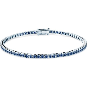 SAVICKI Тенис гривна Luminy 2, 3 мм: бяло злато, сини сапфири