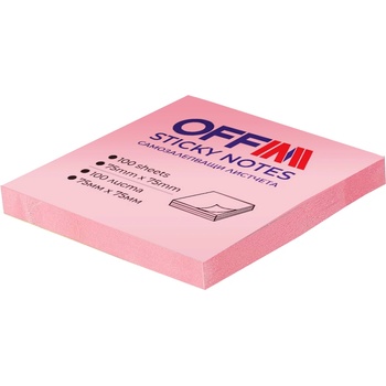 Самозалепващи листчета пастел 75/75мм, розови