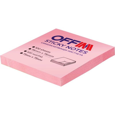 Самозалепващи листчета пастел 75/75мм, розови